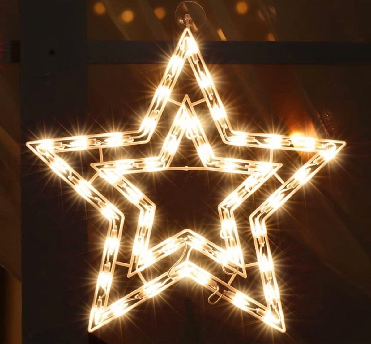14" 50 Lighted Star Christmas Window Silhouette Decoration Lights for Christmas,Party,Home,Patio Lawn,Garden