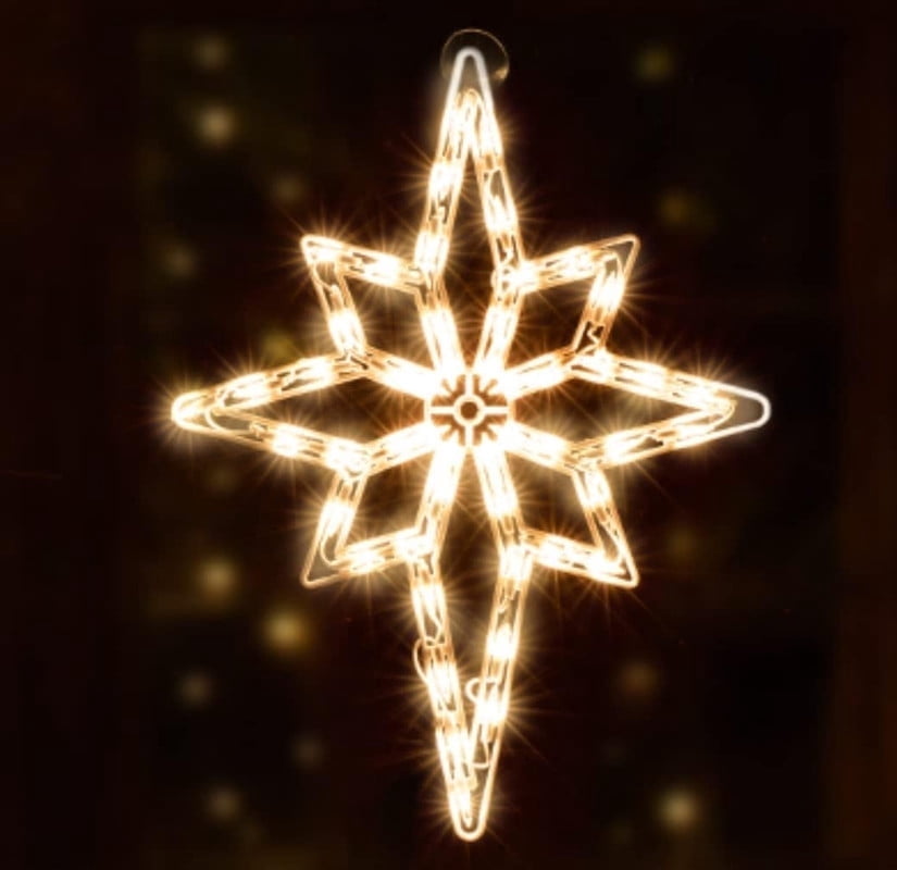 18" 50 Lighted Bethlehem Star Christmas Light Window Sculpture Decoration
