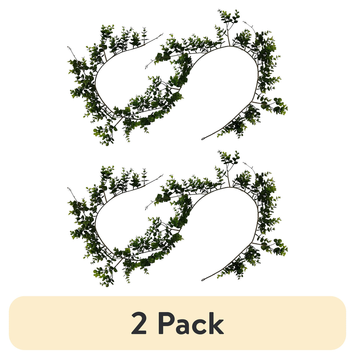 (2 pack) Mainstays 6' Artifical Green Boxwood Decorative Garland, Not in Pot.
