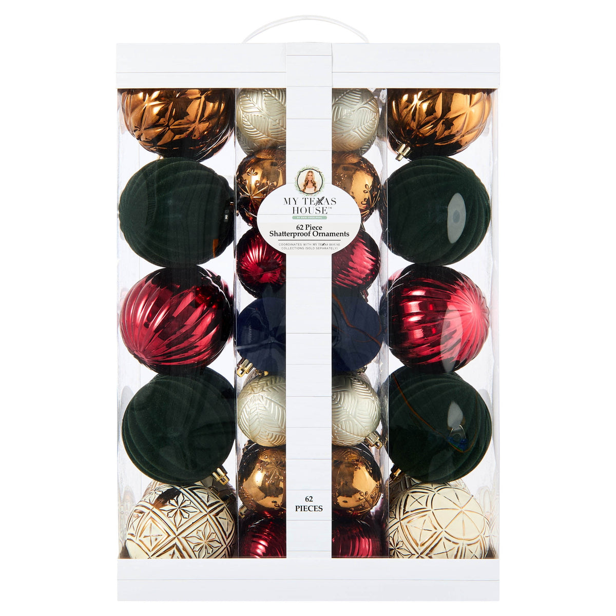 My Texas House 62-Count Multicolor Shatterproof Christmas Ornaments