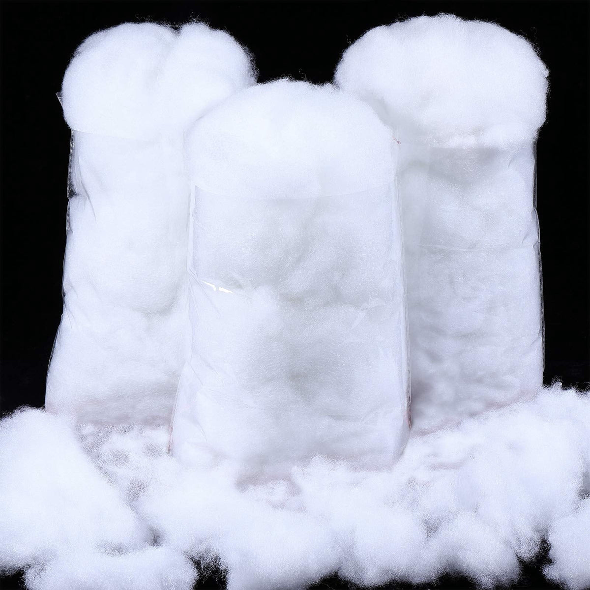 Christmas Fake Snow Decor, Fluffy Fiber Artificial Snow Indoor White Fakes Snow Decoration for Christmas Tree Flocking Village Crafts Winter Wonderland Nativity Xmas Display Decoration, 3Bags