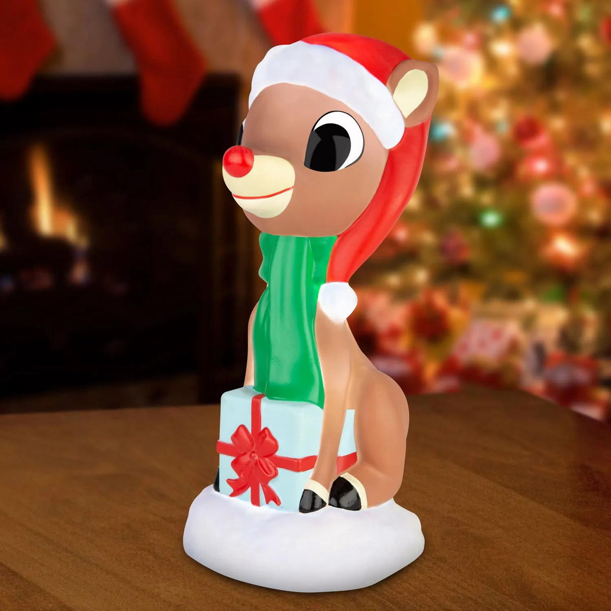Light-Up Rudolph the Red-Nosed Reindeer Rudolph Blow Mold Lamp Christmas Tabletop Decoration