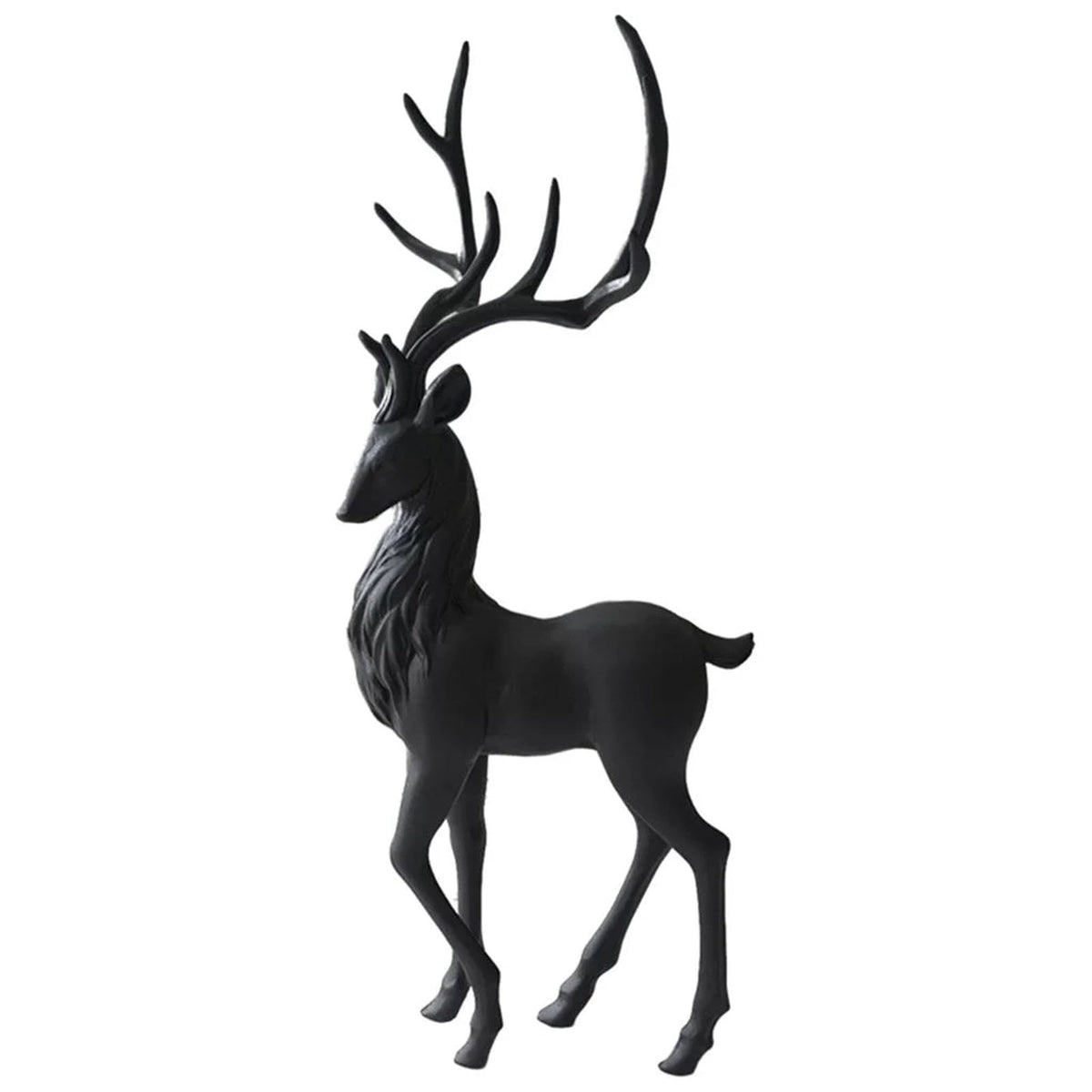 HIELLFQ Resin Reindeer Christmas Decorations-Elegant Black Reindeer Statues Office Table Living Room Decorations 13.7"