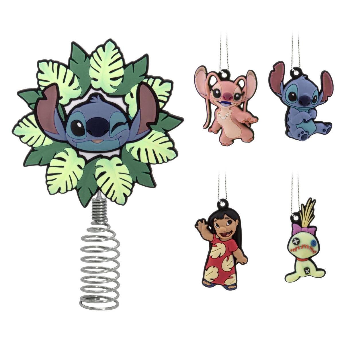 Mini Christmas Tree Topper and Ornaments (Disney Lilo & Stitch), 5 Count
