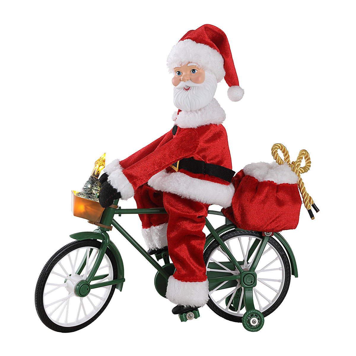 11.5" Animated Cycling Santa, Red