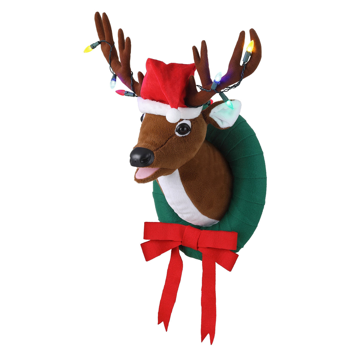 Animated Singing Reindeer Decoration, Red