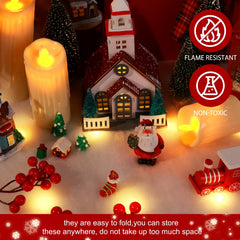  2Pcs LED Christmas Snow Blanket Runner, Illuminated Fake Snow Decoration, 70 x 17.7 Inch