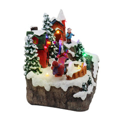 Christmas Village Rocking Seesaw Animated Pre-lit Winter Snow Town Perfect Addition to Your Christmas Indoor Decorations & Christmas Village Display