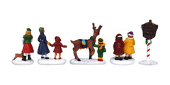Christmas Village Figurines Decoration Set Perfect Addition to Your Christmas Indoor Decorations & Snow Village Displays (5 Piece Village Figurines Set 2)