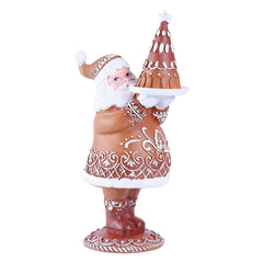 harmtty Xmax Christmas Ornaments Resin Santa Claus with Gingerbread House Create Atmosphere Table Decorations for Christmas A