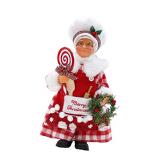 balikha Christmas Chef Ms Claus Figurine Chef Statue Centerpiece Collectible Xmas Gift Christmas Decoration for Home Fireplace Party C