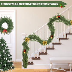 Syvvy 2 Pcs 6 Ft Artificial Norfolk Pine Garlands, Green Artificial Greenery Garland for Table, Mantle, Wall, Indoor, Outdoor Christmas Decorations, Real Touch Winter Pine Garland.