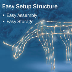 Brite Star 42 inch Width Santa Sleigh Christmas Outdoor Decorations - Light Christmas Decoration for Indoor and Outdoor