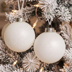 Sleetly Large White Christmas Ball Ornaments for Tree Decorations – Big 4.72” Shatterproof Glitter Snowball for Holiday Xmas Decor, 4-Pack