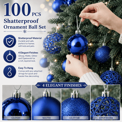Avelune™ 100pcs Shatterproof Christmas Balls - Plastic Ornaments
