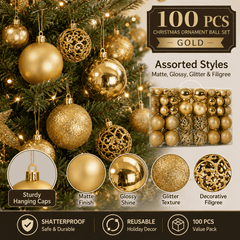 Avelune™ 100pcs Shatterproof Christmas Balls - Plastic Ornaments