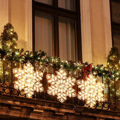 Lighted Snowflake Christmas Window Silhouette Decoration - Christmas & Party Lights for Home, Patio, Lawn & Garden