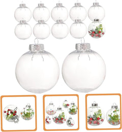 Avelune™ Clear Plastic Ornament Balls,DIY Fillable Christmas Balls,24