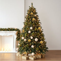 THE BRIVE 36PCS Flocked Velvet Christmas Ball Ornaments - Shatterproof Decor for Tree, Holiday & Home Decorations Mixed