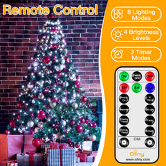 Ollny 400 LED Christmas Tree Lights with Remote Control, 8 Lighting Modes Waterproof Indoor Outdoor Christmas Lights for Decorations, White