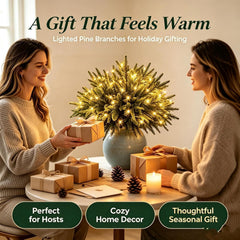 Clearance! Christmas Twinkling Enchanted Evergreen Pine Tree with Lights, Christmas Decoration. Gift for Family Friends (10 Pine)