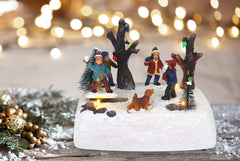 Christmas Village Tabletop Snowball fight Pre-lit Winter Snow Village Perfect addition to your Christmas Indoor Home Decorations Great Centerpiece For Your Collection