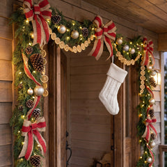 TETOU 1pc 6ft Christmas Cedar Garland,Artificial Realistic Cedar Pine Needles Greenery Garland for Christmas Holiday Winter Wall Mantle Fireplace Table Indoor Decor