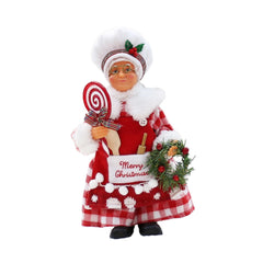 balikha Christmas Chef Ms Claus Figurine Chef Statue Centerpiece Collectible Xmas Gift Christmas Decoration for Home Fireplace Party C