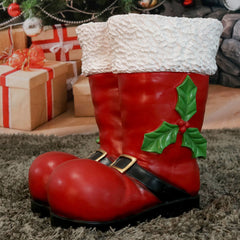 Sunnydaze 13 in Polyresin Santa Boots Christmas Decor Statue