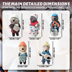 5-Piece Resin Otter Band Figurines Animal Musician Christmas Decorations for Tabletop Shelf Mantel Home Decor
