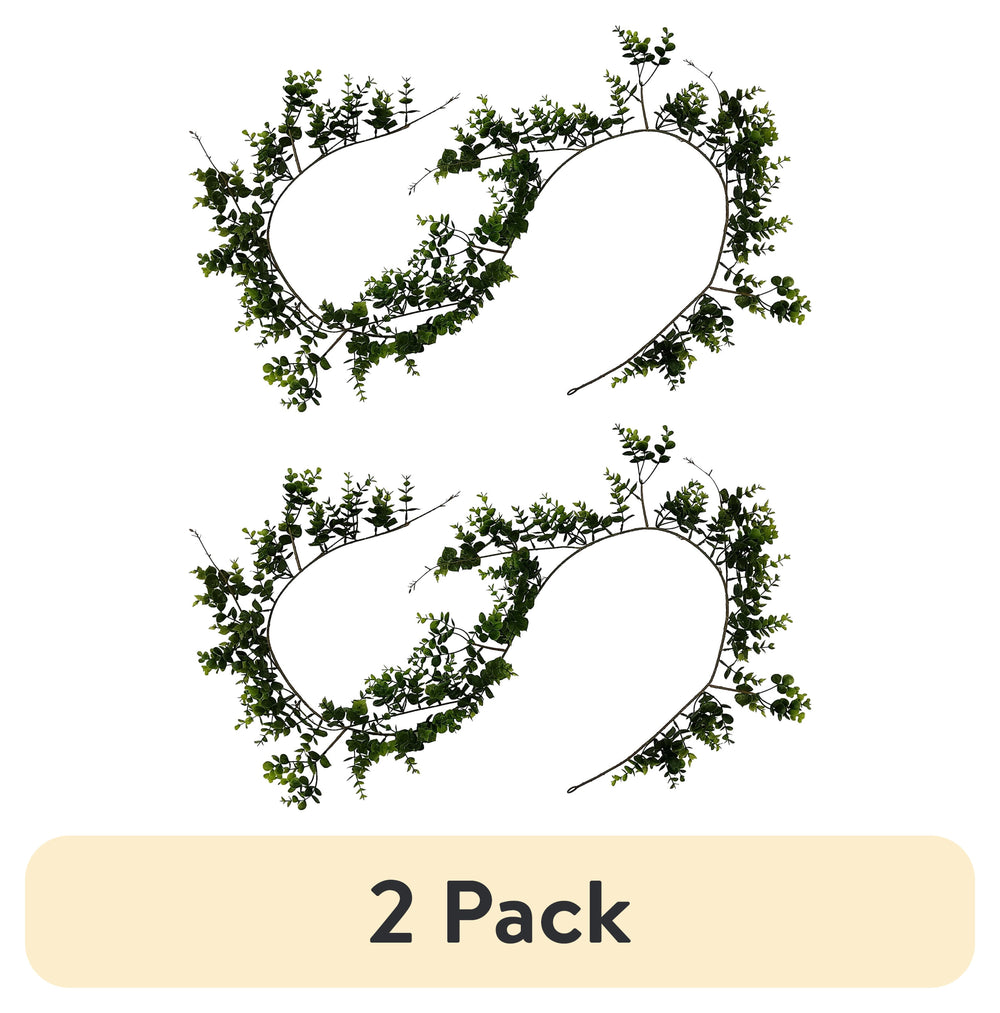 (2 pack) Mainstays 6' Artifical Green Boxwood Decorative Garland, Not in Pot.