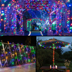  200FT Fairy Lights Plug In, 600 Led Starry Twinkle String Lights, Rainbow Christmas Light, 8 Lighting Modes, for Wedding Indoor Outdoor Patio Garden Decoration
