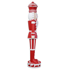 Lighted Blow Mold Candy Nutcracker Indoor/Outdoor Christmas Decoration, Red and White, 72", by Holiday Time