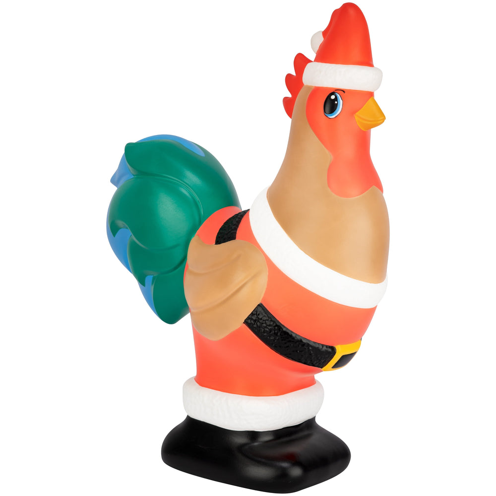 Lighted Blow Mold Rooster Indoor/Outdoor Christmas Decoration, Multicolor, 22.5", by Holiday Time