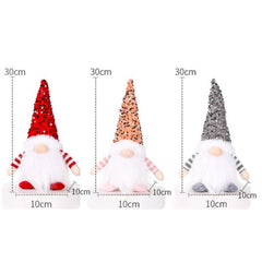 Christmas Decorations with LED Light,Christmas Plush,Lighted Handmade Swedish Tomte Indoor Christmas Decorations,Xmas Holiday Winter Party Tabletop Home Decor Gifts,12inch,3PCS
