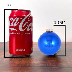 Glass Christmas Tree Ornaments - 67mm / 2.63" [8 Pieces] Designer Balls from Christmas By Krebs Seamless Hanging Holiday Decor (Shiny Victoria Blue)