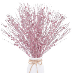 Avelune™ 24 Pack Artificial Glitter Berry Stem Ornaments 17 Inches