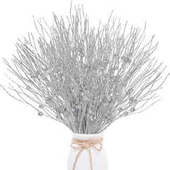 Avelune™ 24 Pack Artificial Glitter Berry Stem Ornaments 17 Inches