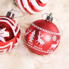 Christmas Valentines Ornaments Tree Decorations, 24ct Red and White Shatterproof Christmas Ball Ornaments Set, 2.36 Inch Hanging Ornament Bulk for Xmas Holiday Party Decor