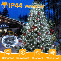 Ollny 400 LED Christmas Tree Lights with Remote Control, 8 Lighting Modes Waterproof Indoor Outdoor Christmas Lights for Decorations, White