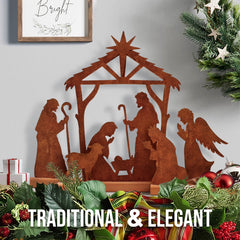  Christmas Tabletop Decorations Indoor 5pcs Nativity Scene Christmas Decor Xmas Decoration