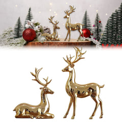 Avelune™ 2 Pack Resin Christmas Reindeer Figurines,Deer Statues,Elk