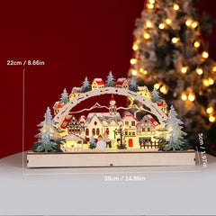 Warehouse Clearance Christmas Outside Decorations for Yard Clearance Sale for Home Indoor Xmas Winter Holiday Party Supplies Decor Christmas House LED Christmas Scene Wooden Christmas Decor