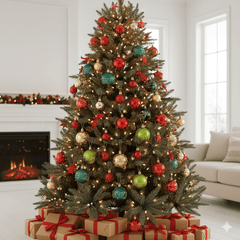 44Pcs Christmas Tree Ornaments - 2.36''/60mm Christmas Ball Ornaments Set for Xmas Tree Holiday Party Wedding Home Decorations (Red & White)