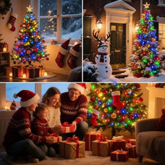 6.6FT 400 LED USB Christmas Tree Lights with Remote and Timer, Dimmable Waterproof Twinkle String Lights 8 Modes for 5-7FT Tree Indoor Outdoor, Multicolor