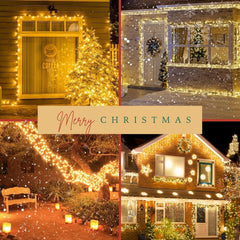 BN-LINK 2 Pack 99FT 300 LED String Lights, Plug-in Outdoor/Indoor Christmas Tree Lights with 8 Modes, Waterproof String Lights for House Yard, Patio & Xmas Decorations(Warm White)