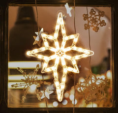 18" 50 Lighted Bethlehem Star Christmas Light Window Sculpture Decoration