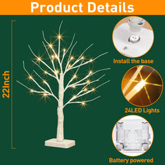 EAMBRITE Lighted Birch Tree with LED Lights Christmas Decorations Indoor