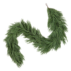  9FT Real Touch PE Christmas Garland, Artificial Norfolk Pine Garland for Mantel, Stair Railing, Christmas Tree, Xmas Decoration for Indoor & Outdoor, Green