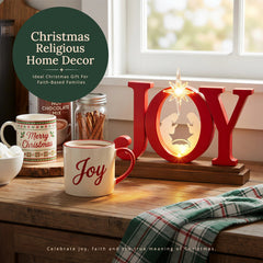  Joy Christmas Decor Christmas Decorations Indoor: Joy Sign with Timer, Holiday Decor Indoor (Red)